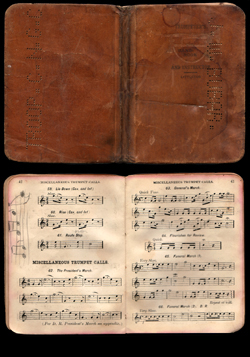 Image of Bubar's trumpeter's book while in the National Guard
