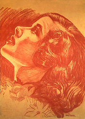 Lobby poster of young Katherine Hepburn
