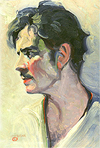 Small oil painting of Ronald Colman